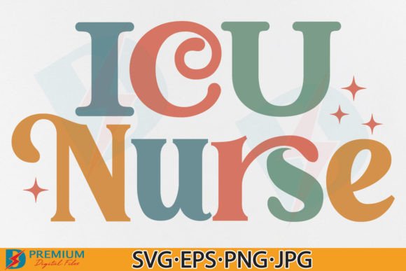 ICU Nurse SVG PNG, Retro Nursing Shirt Graphics