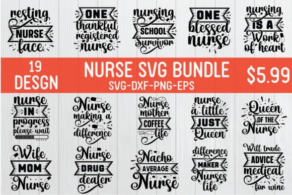 Nurse SVG Bundle: Graphics for T-Shirt Designs