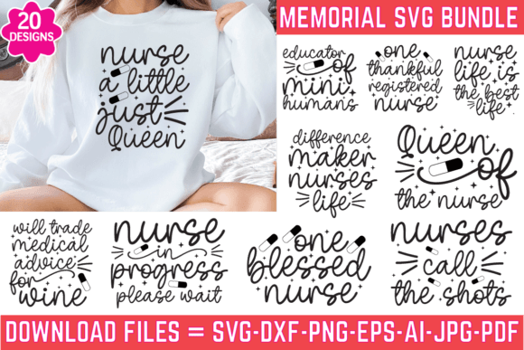 Nurse SVG Bundle, Graphics & T-Shirt Designs