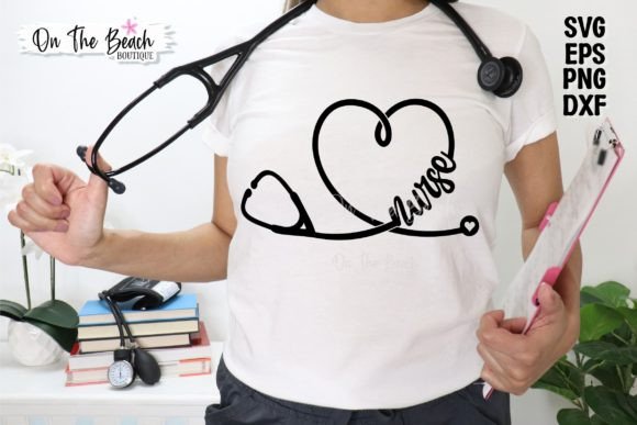 Nurse SVG Stethoscope Graphics for T-Shirt Designs