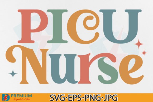 PICU Nurse SVG PNG, Retro Nursing Shirt Graphics